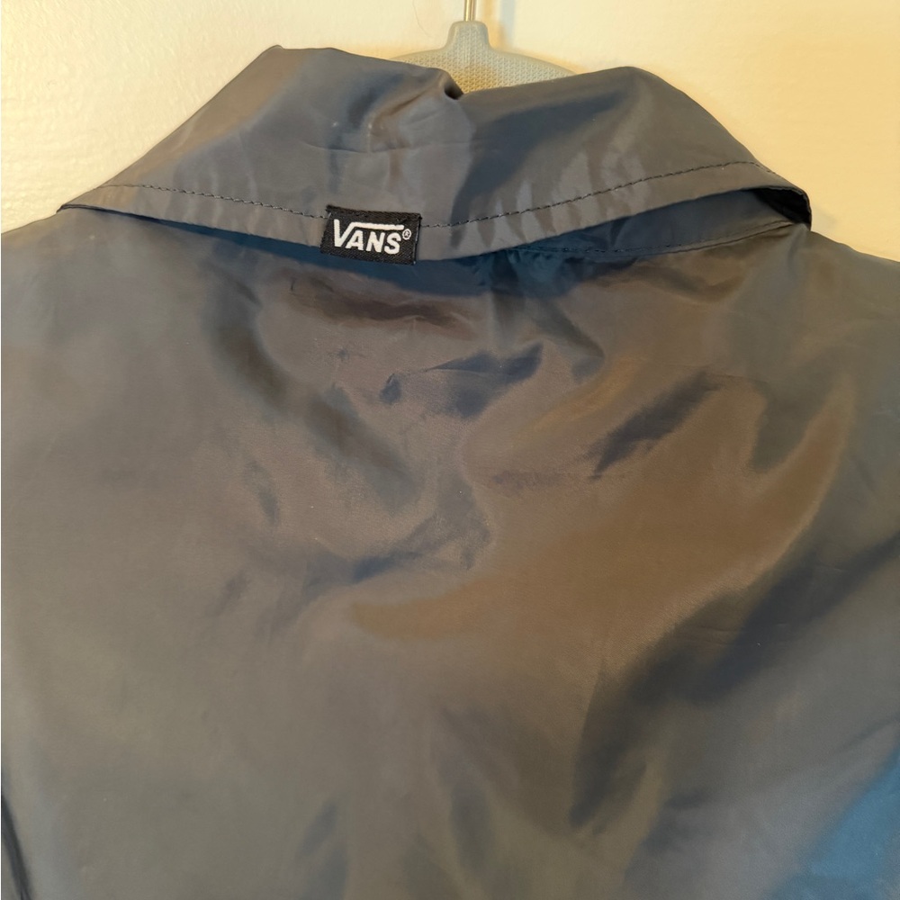 Vans Men's Charcoal Fleece Lined Coach’s Windbreaker Jacket - Picture 3 of 7